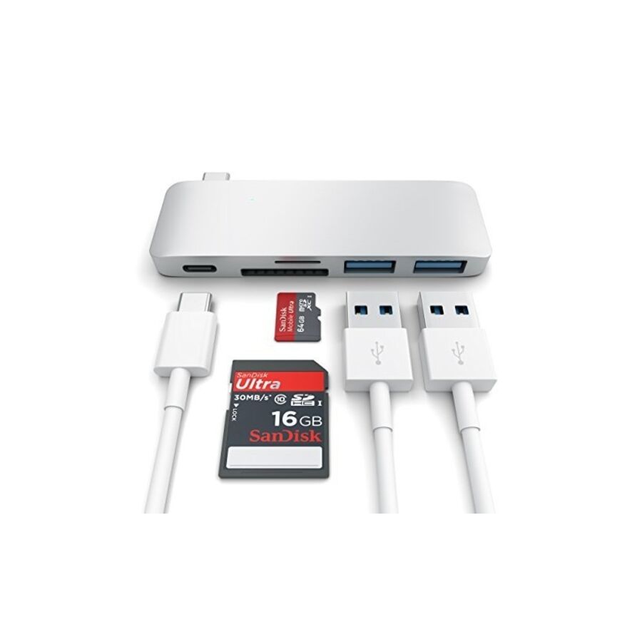 Satechi - Type-C USB Passthrough Hub per MacBook 12" - Silver