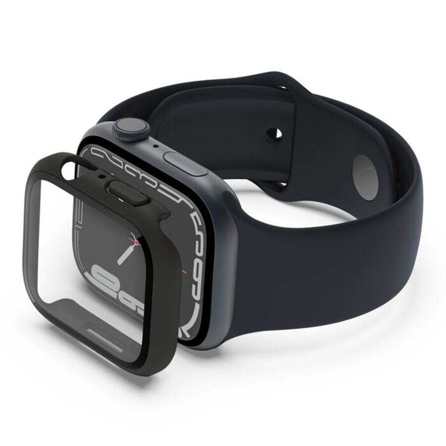 Proteggi schermo + bumper TemperedCurve 2 in 1 per Apple Watch Series 9/8/7/6/5/4/SE con cassa 44/45mm
