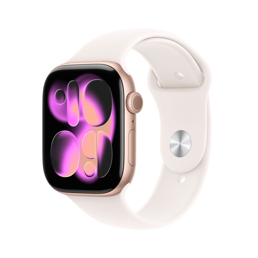 Apple Watch Series 11 GPS + Cellular - Cassa in Alluminio Oro Rosa con Band Rosa Fard - M/L