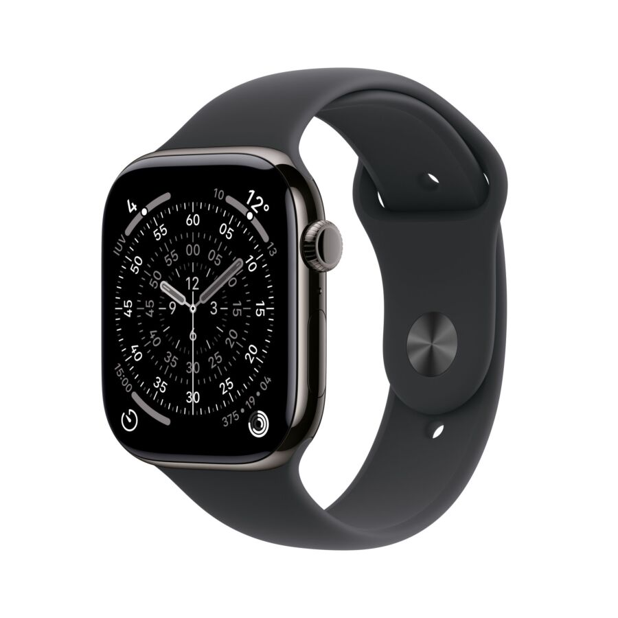 Apple Watch Series 11 GPS + Cellular - Cassa in Titanio Ardesia con Sport Band Nero - M/L